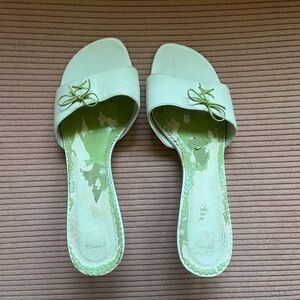 Elegant Mint Green Slide Heels